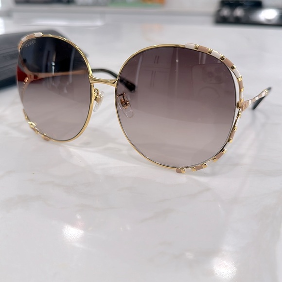 GUCCI 64mm GG0595S Gradient Oversize Round Sunglasses - Picture 6 of 15